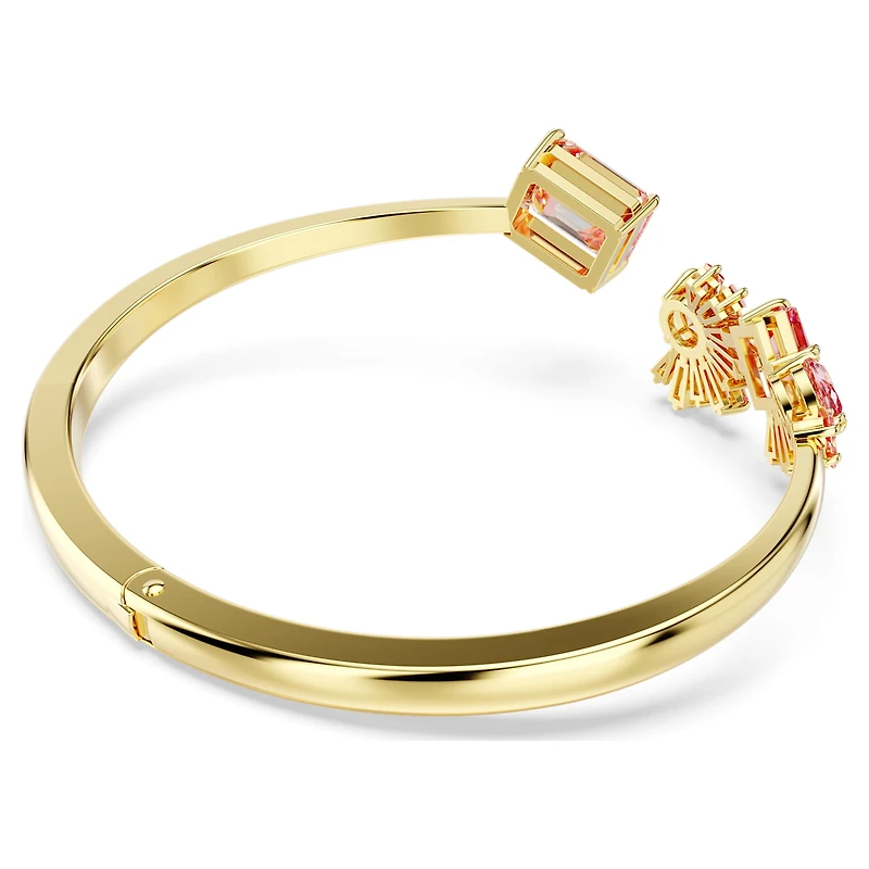 Gema bangle, Mixed cuts, Pink, Gold-tone plated by SWAROVSKI