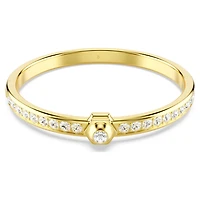 Numina bangle, Round cut, White, Gold-tone plated