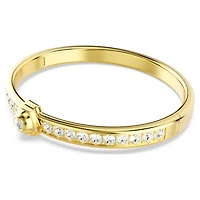 Numina bangle, Round cut, White, 18K gold finish
