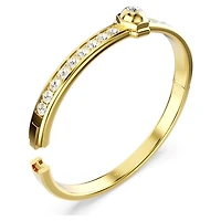 Numina bangle, Round cut, White, 18K gold finish