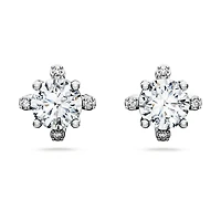 Galaxy stud earrings, Lab-grown diamonds 2.1 ct tw, Round shape, 14K white gold by SWAROVSKI