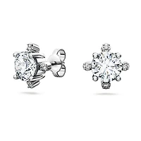 Galaxy stud earrings, Lab-grown diamonds 2.1 ct tw, Round shape, 14K white gold by SWAROVSKI