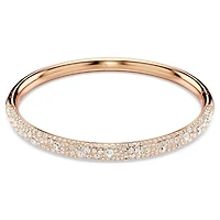 Sublima bangle, Snow pavé, White, 18K rose gold finish