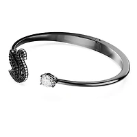 Swan bangle, Swan, Black, Ruthenium plated by SWAROVSKI