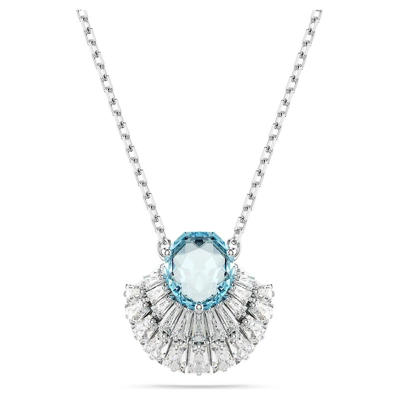 Idyllia pendant, Shell, Blue, Rhodium plated by SWAROVSKI
