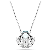 Idyllia pendant, Shell, Blue, Rhodium plated by SWAROVSKI