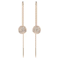 Sublima drop earrings, White, Rose gold-tone plated by SWAROVSKI