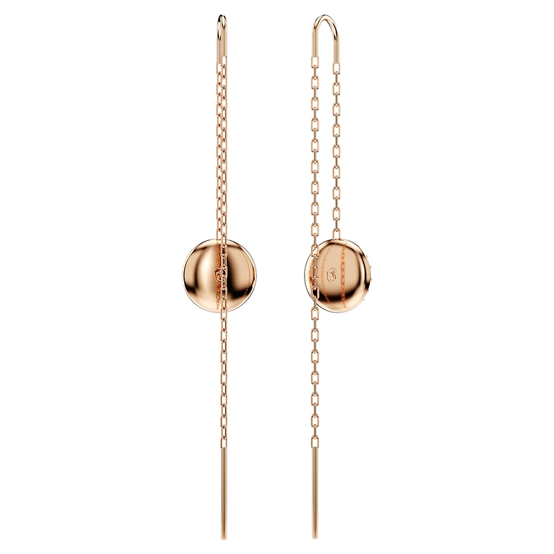 Sublima drop earrings, White, Rose gold-tone plated by SWAROVSKI