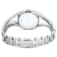 Hyperbola bangle watch, Swiss Made, Metal bracelet, Silver tone, Stainless steel by SWAROVSKI