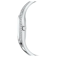 Hyperbola bangle watch, Swiss Made, Metal bracelet, Silver tone, Stainless steel by SWAROVSKI