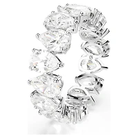 Matrix Vittore ring, Pear cut, White, Silver-tone finish by SWAROVSKI