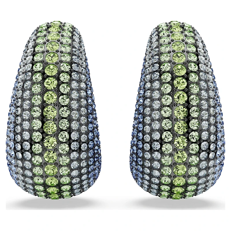 Sublima clip earrings, Round cut, Large, Multicolored, Ruthenium plated by SWAROVSKI