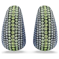 Sublima clip earrings, Round cut, Large, Multicolored, Ruthenium plated by SWAROVSKI