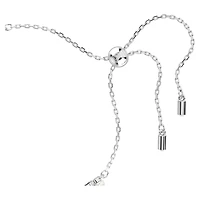 Matrix Tennis bracelet, Crystal pearl, Round cut, White, Rhodium plated by SWAROVSKI