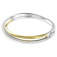 Hyperbola bangle, Round cut, White, Mixed metal finish by SWAROVSKI