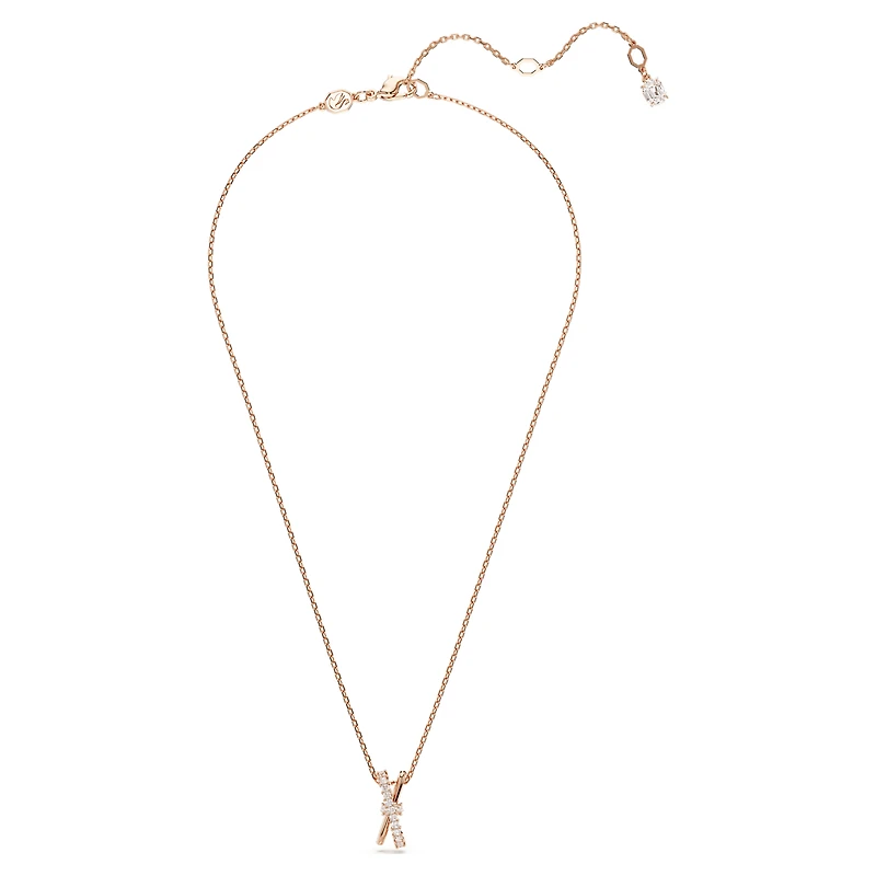 Hyperbola pendant, Mixed cuts, Twist, White, 18K rose gold finish