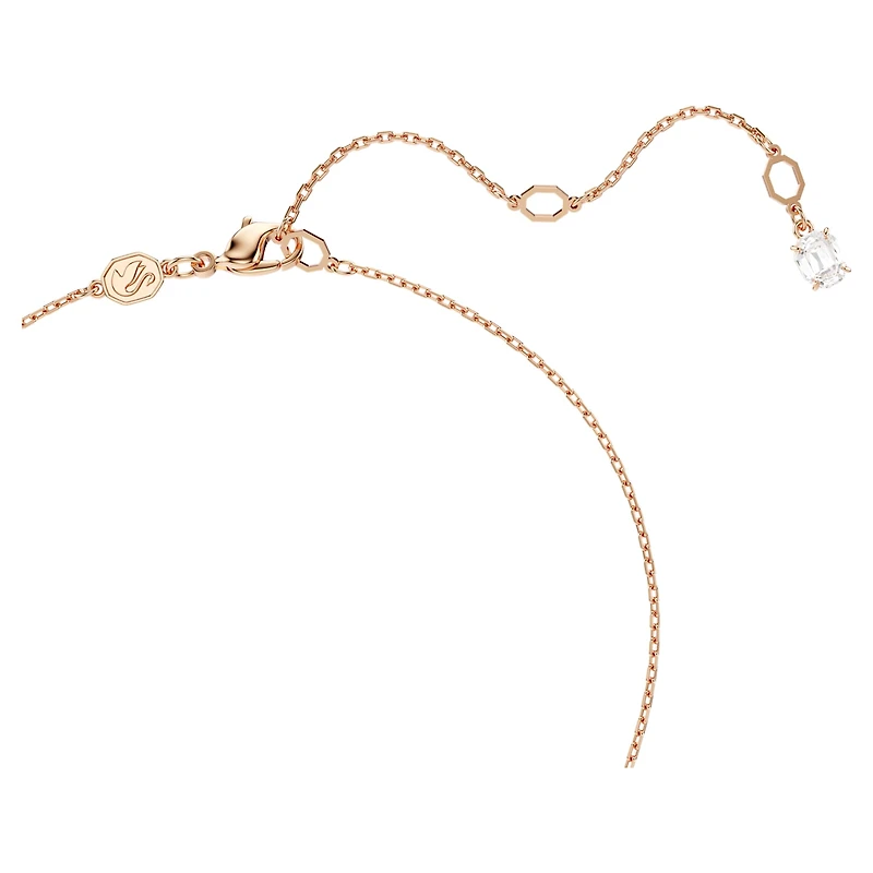 Hyperbola pendant, Mixed cuts, Twist, White, 18K rose gold finish