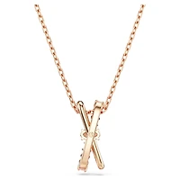 Hyperbola pendant, Mixed cuts, Twist, White, 18K rose gold finish