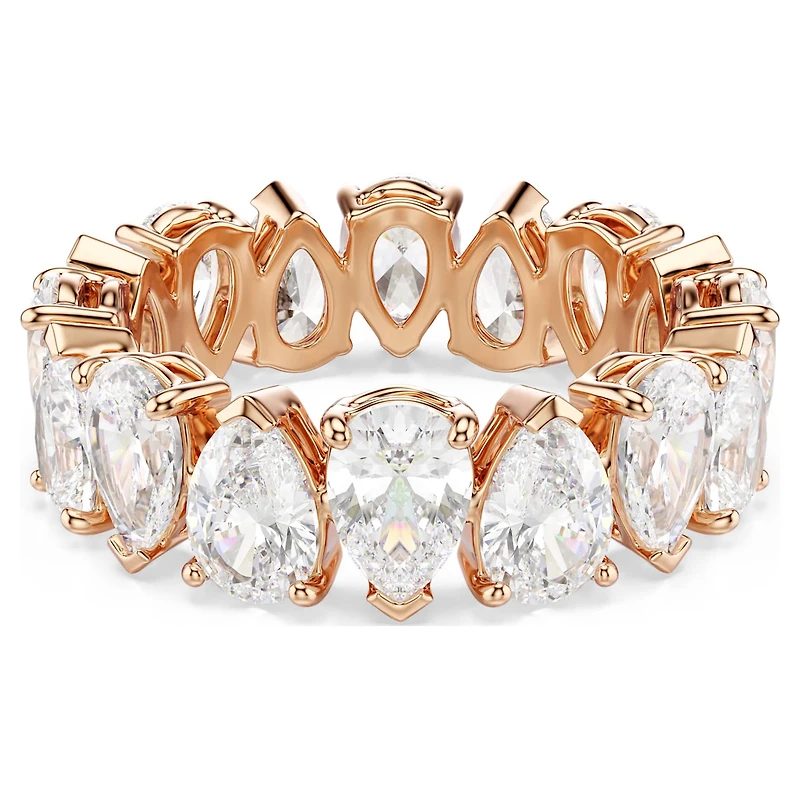Matrix Vittore ring, Pear cut, White, 18K rose gold finish