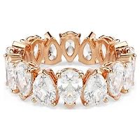 Matrix Vittore ring, Pear cut, White, 18K rose gold finish