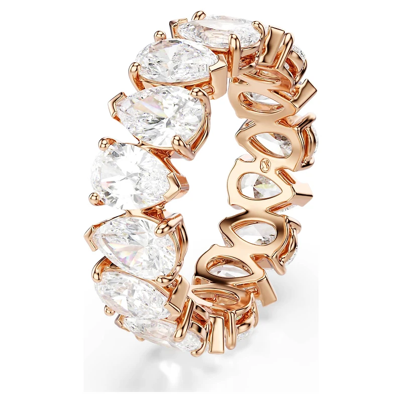 Matrix Vittore ring, Pear cut, White, 18K rose gold finish