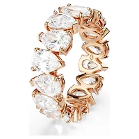 Matrix Vittore ring, Pear cut, White, 18K rose gold finish