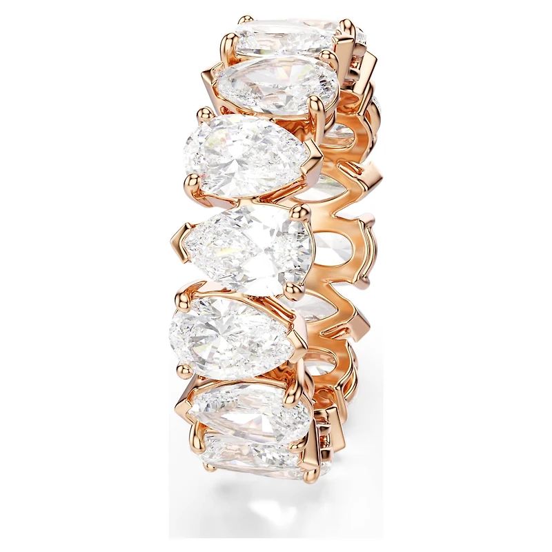 Matrix Vittore ring, Pear cut, White, 18K rose gold finish