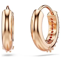 Matrix hoop earrings, Round cut, White, 18K rose gold finish