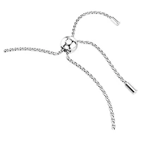 Matrix Tennis bracelet, Gradient of round cuts, White, Rhodium plated by SWAROVSKI