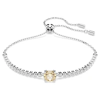 Matrix Tennis bracelet, Mixed cuts, Yellow, Rhodium plated by SWAROVSKI