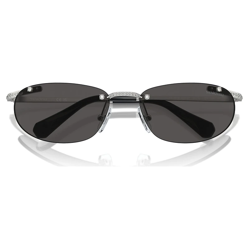 Sunglasses, Oval shape, Black by SWAROVSKI