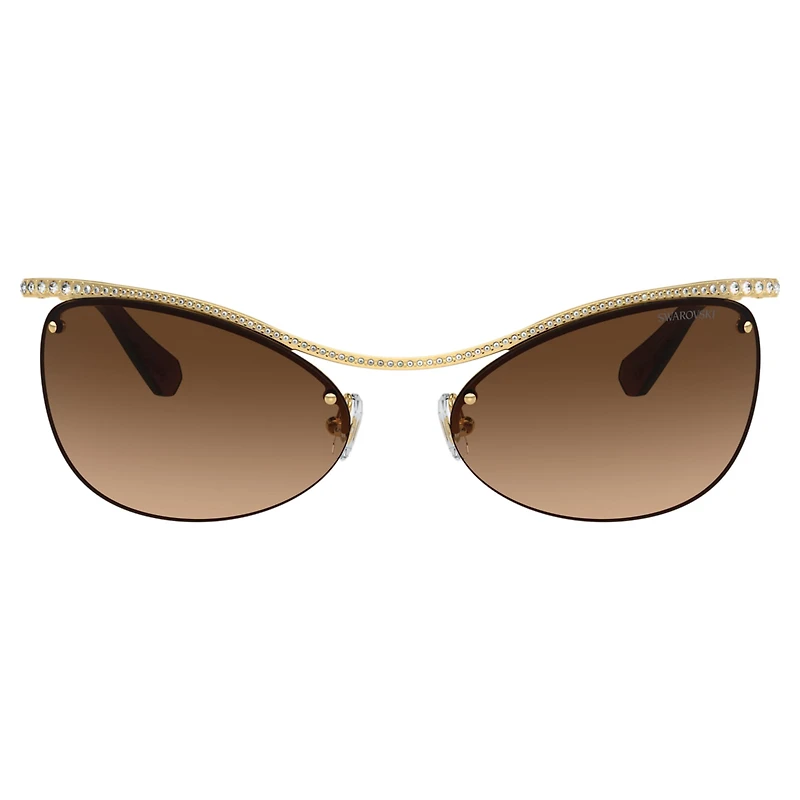 Sunglasses, Oval shape, SK7018, Brown by SWAROVSKI