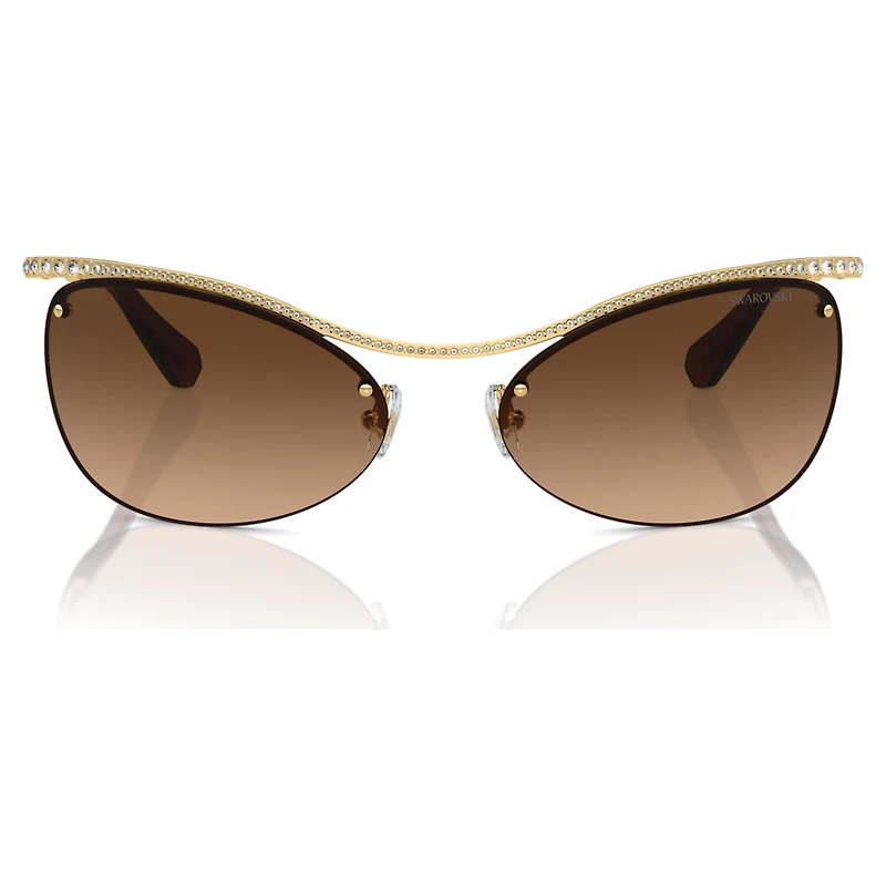 Sunglasses, Oval shape, SK7018, Brown by SWAROVSKI