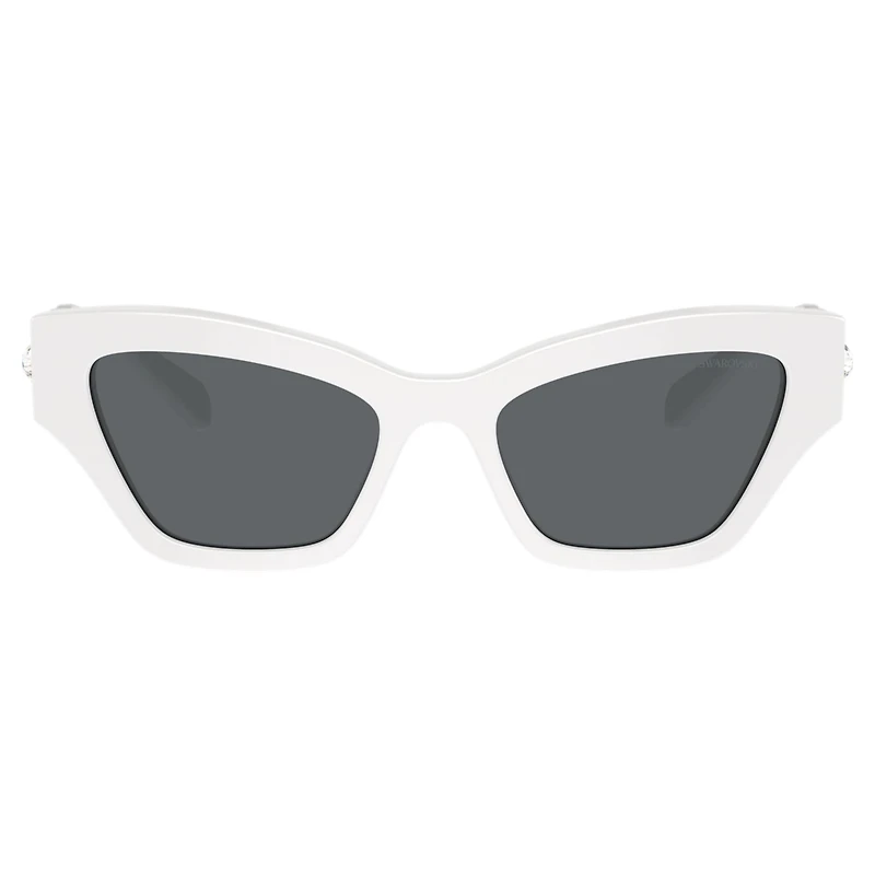 Sunglasses, Cat-Eye shape, White by SWAROVSKI