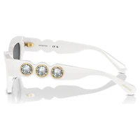 Sunglasses, Cat-Eye shape, White by SWAROVSKI