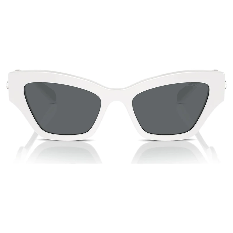 Sunglasses, Cat-Eye shape, White by SWAROVSKI