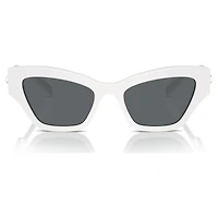 Sunglasses, Cat-Eye shape, White by SWAROVSKI