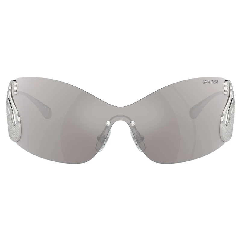 Sunglasses, Mask, Swan, SK7020, Silver Tone by SWAROVSKI