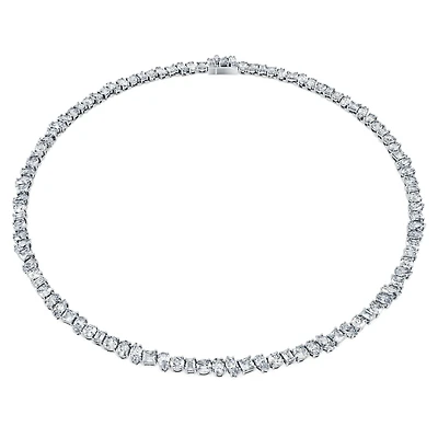 Galaxy Tennis necklace, Lab-grown diamonds 47.27 ct tw, Mixed shapes, 18K white gold