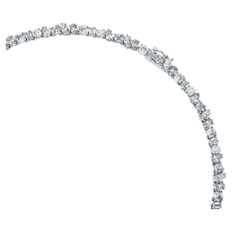 Galaxy Tennis necklace, Lab-grown diamonds 47.27 ct tw, Mixed shapes, 18K white gold by SWAROVSKI