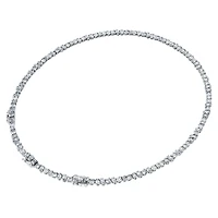 Galaxy Tennis necklace, Lab-grown diamonds 47.27 ct tw, Mixed shapes, 18K white gold by SWAROVSKI
