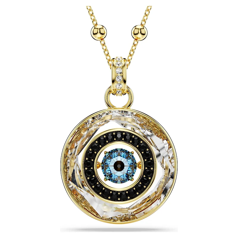 Symbolica pendant, Evil eye, Medium, Multicoloured, 18K gold finish