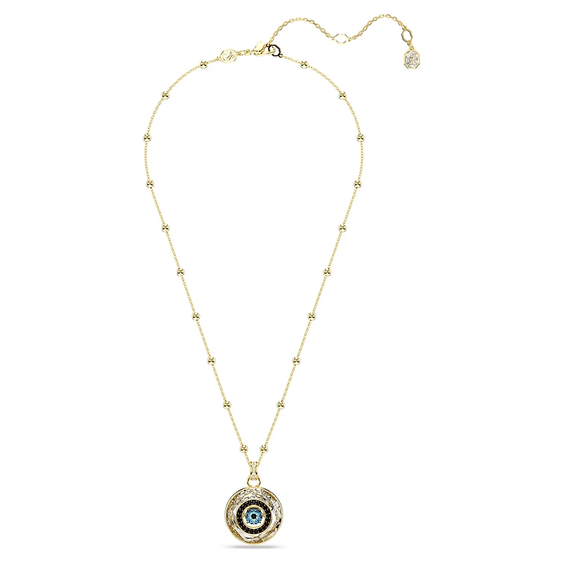 Symbolica pendant, Evil eye, Medium, Multicoloured, 18K gold finish