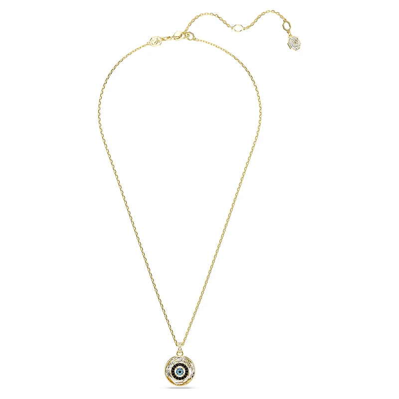 Symbolica pendant, Evil eye, Small, Multicolored, Gold-tone plated by SWAROVSKI