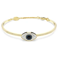 Symbolica bangle, Evil eye, Blue, 18K gold finish