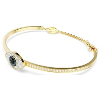 Symbolica bangle, Evil eye, Blue, 18K gold finish