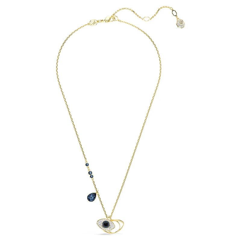 Symbolica pendant, Evil eye, Blue, 18K gold finish