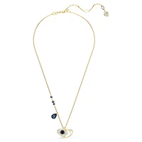 Symbolica pendant, Evil eye, Blue, 18K gold finish