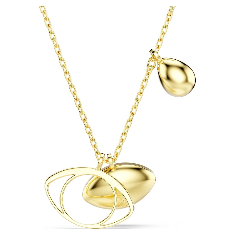 Symbolica pendant, Evil eye, Blue, 18K gold finish