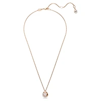 Dextera pendant, Round cut, White, 18K rose gold finish